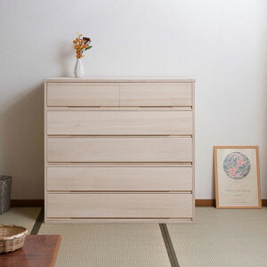 クーポン配布中/【桐心】天然木 桐たんす 5段 幅100.5×高さ96cm 生地仕上げ 白木 ローチェスト 桐チェスト 桐タンス 桐箪笥 桐衣裳 桐衣装 衣装ケース 完成品 洋風 インテリア 家具 ホワイト ht2