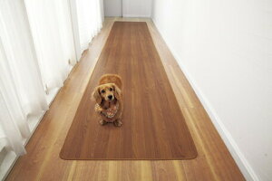 クーポン配布中/木目調廊下敷きブラウン 60×120cm フローリングマット キッチンマット カーペット・絨毯 じゅうたん インテリア