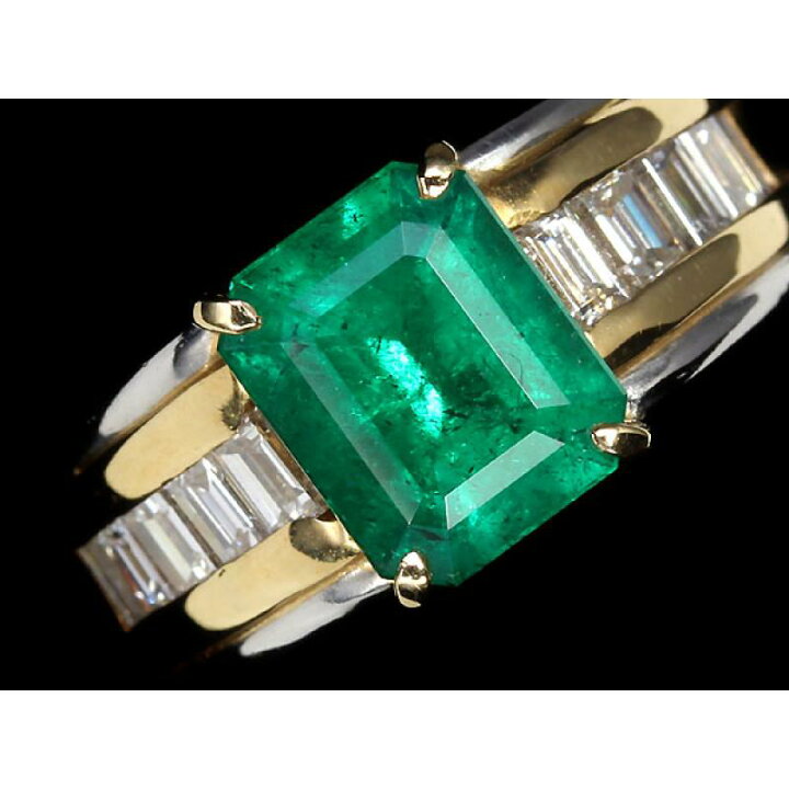 楽天市場】エメラルド 2.18ct ダイヤモンド リング 総計0.68ct 12号  