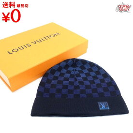 【正規品】【新古品】【未使用品】LOUIS VUITTON　ルイヴィトン　ビーニー ネオ プティ ダミエ ニットキャップ M77048 ネイビー ウール 　【買蔵】