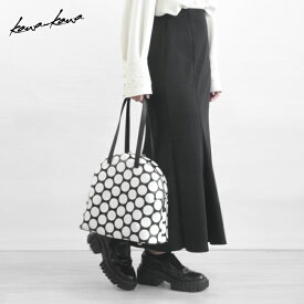 ［(WHBK)残りわずか］［Newリリース］【kawa-kawa公式】 トートバッグ ハンドバッグ レディース 軽量 本革 上質 手さげ シンプル モード系 オールシーズン 黒 白 水玉 日本製 ブランド 即日発送 カワカワ kawakawa n_mizutama