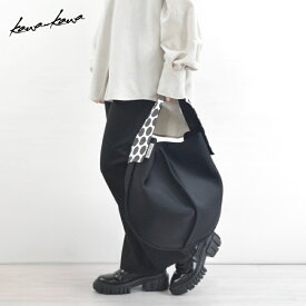 ［(BKWH)残りわずか※再入荷なし］［Newリリース］【kawa-kawa公式】 ワンショルダーバッグ レディース 軽量 ナイロン 本革 上質 肩掛け 通勤 シンプル オールシーズン 水玉 黒 ブラック 白 ホワイト 日本製 ブランド 即日発送 カワカワ kawakawa wet