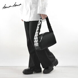 ［Newリリース］【kawa-kawa公式】 ワンショルダーバッグ レディース 軽量 ナイロン 本革 上質 肩掛け シンプル オールシーズン 黒 ブラック 水玉 日本製 ブランド 即日発送 カワカワ kawakawa n-wet