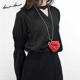 ［Newリリース］【kawa-kawa公式】 マルチケース バッグチャーム レディース がま口 本革 ネックレス 小銭入れ 財布 ギフト 黒 赤 エナメル 日本製 ブランド 即日発送 無料ラッピング受付中 ロングセラー カワカワ kawakawa enamel