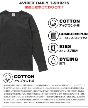 送料無料AVIREXアヴィレックスクルーネックロングスリーブTシャツ