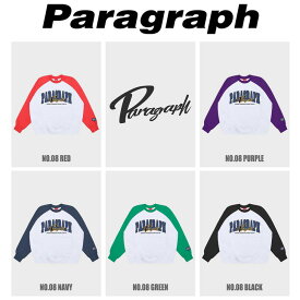 送料無料 PARAGRAPH(パラグラフ)ロゴ刺繍ラグランスウェット 正規品 公式 メンズ レディース 韓国ブランド 韓国ファッション トレーナー ユニセックス ストリート トップス カジュアル 通販 大きめ ゆったり