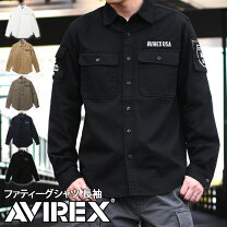 楽天市場】アヴィレックス ミリタリーシャツ 長袖 シャツ 刺繍の通販