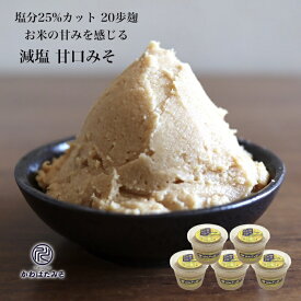 米麹2倍配合の減塩甘口白みそ 750g 5個 塩分25%カット 二十歩麹 麹菌の酵素をたっぷり配合 国産大豆 100% 北海道産大豆トヨムスメ使用 わかめや豆腐のみそ汁 さわらの味噌漬け ほうれん草の胡麻和え 味噌 無添加 ギフト プレゼント 贈り物 お中元 お歳暮