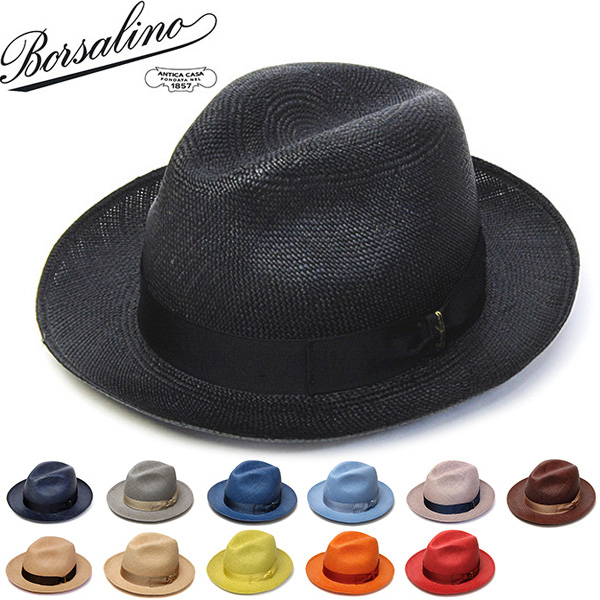 帽子 イタリア製”Borsalino(ボルサリーノ)” パナマ中折れ帽 140228 カラーパナマ ハット 春夏  メンズ [大きいサイズの帽子アリ][小さいサイズあり]