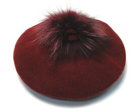 帽子 イタリア”HATS&DREAMS(ハッツアンドドリームス)” ボンボン付きウールフエルトベレー レディース 秋冬 ファー ベレー帽