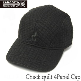 【ポイント5倍】 帽子 ”KANGOL(カンゴール)” キルティングキャップ Check quilt 4Panel Cap 父の日 メンズ レディース ユニセックス 秋冬 ジェットキャップ