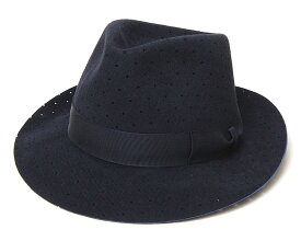 【ウインターセール】 帽子 イタリア TESI(テシ) パンチング加工ファーフエルト中折れ帽 ハット メンズ 秋冬 [大きいサイズの帽子アリ]【コンビニ受取対応商品】 アウトレットAW