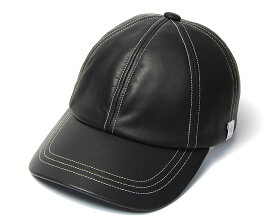 帽子 ”THE FACTORY MADE(ザファクトリーメイド)” ウォッシャブルレザーキャップ Leather Stitch Cap 秋冬 メンズ [大きいサイズの帽子あり]