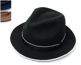 【5%OFFクーポン】 帽子 ”Retter（レッター)” ウールフエルト中折れ帽 Felt Lock ハット メンズ 秋冬 [大きいサイズの帽子アリ]
