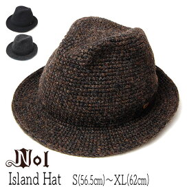 帽子 ”NOL(ノル)” 細編みウール中折れ帽 Island Hat ハット 父の日 メンズ 秋冬 [大きいサイズの帽子アリ][小さいサイズの帽子あり]