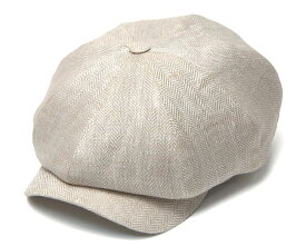 帽子 スウェーデン”WIGENS(ヴィーゲン)” リネンヘリンボーン8枚はぎハンチング Newsboy Classic Cap メンズ 春夏 キャスケット [大きいサイズの帽子あり]