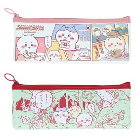 ちいかわ スクエアポーチ ペンケース ペンポーチ メイクポーチ 筆箱 筆入れ ハチワレ うさぎ くりまんじゅう モモンガ ラッコ シーサー 古本屋 コミック