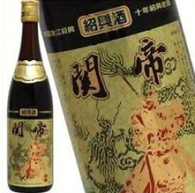 紹興陳年花彫酒 関帝 10年 600ml 17度 正規品 金ラベル 酒 中国 Chinese rice wine (shao hsing) kawahc
