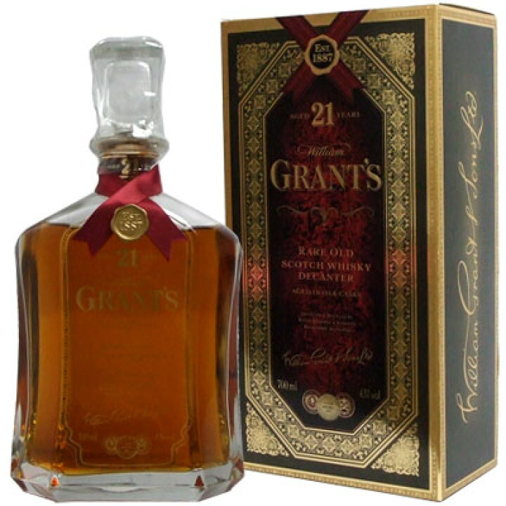 楽天市場】グランツ グラス デキャンタ 21年 700ml 43度 (Grant`s 21YO 