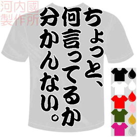 河内國製作所 「ちょっと、何言ってるか分かんない。Tシャツ」全5色。センテンス系おもしろTシャツ 文字T-shirt おもしろてぃーしゃつ 半袖ドライTシャツ メール便は送料無料