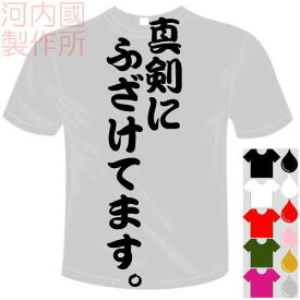 河内國製作所 「真剣にふざけてます。Tシャツ」全5色。センテンス系おもしろTシャツ 文字T-shirt おもしろてぃーしゃつ 半袖ドライTシャツ メール便は送料無料