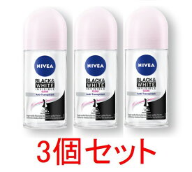 【送料無料】NIVEA ニベア インビジブル フォー ブラック & ホワイト クリアー 48H ロールオン 女性用 50ml x 3個セット 海外通販