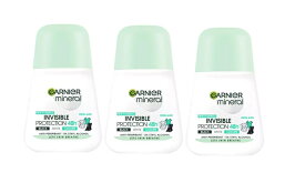 【送料無料】3個セット Garnier ガルニエ ミネラル INVISIBLE インビジブル プロテクション FRESH ALOE ロールオン デオドラント 48h 50ml 海外通販