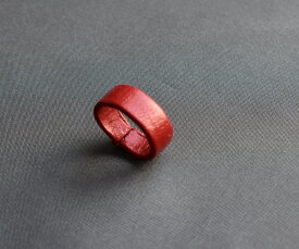 生田流 爪輪 ヤギ皮 ヤンピ 赤 (送料込み）