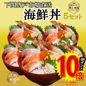 ＼ポイント10倍！スーパーセール期間中／ 父の日ギフト 海鮮丼 冷凍 5個 セット 海鮮 8種盛り 海鮮丼の具 刺身 マグロ 海鮮詰め合せ セット グルメ ギフト お誕生日祝 プレゼント お祝い お中元 御礼 入学 卒業 ホームパーティー お取り寄せ 冷凍 送料無料 下関唐戸市場