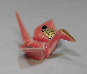 折り鶴箸置き 赤 亀 約6×5×3cm