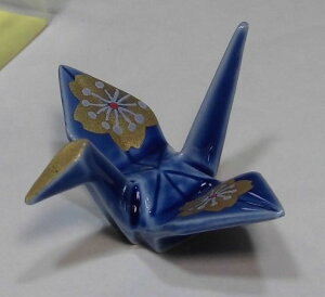 折り鶴箸置き ルリ桜 約6×5×3cm