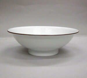 有田焼 白磁千段7寸反りめん丼 白山陶器