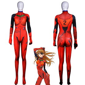 新世紀エヴァンゲリオン アスカ ラングレー プラグスーツ コスプレ コスチューム ハロウィン 全身タイツ ボディースーツ 男女兼用 EVA-2