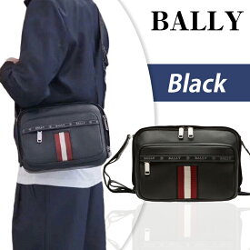 BALLY バリー HAL ボヴィンレザー ショルダーバッグ クロスボディバッグ ボディバッグ バムバッグ ロゴ 鞄 10/BLACK メンズ 並行輸入品 正規品 送料無料