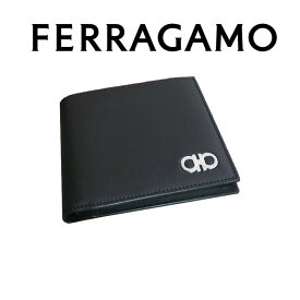 フェラガモ SALVATORE FERRAGAMO サルヴァトーレフェラガモ 二つ折り財布 メンズ 折りたたみ財布 ダブルガンチーニ 66 A093 イタリア 正規品 新品 送料無料