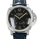[中古] パネライ ルミノール 1950 3デイズ GMT 黒文字盤 PAM01321 ステンレススチール ワニ革 自動巻き 裏スケルトン 44mm 3DAYS PANERAI