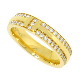 [中古] ティファニー K18YG ティファニーT ナロー パヴェ ダイヤモンド リング 11号強 イエローゴールド T TWO Tナロー 指輪 Tiffany&Co.