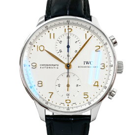 [中古] IWC ポルトギーゼ クロノグラフ IW371401 自動巻き ステンレススチール ワニ革 シルバー スモールセコンド 41mm アイダブリューシー