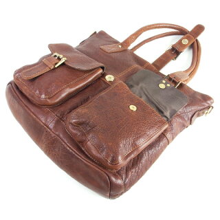 水牛革バッファローレザートートバッグ2WAYカワノバッグ(KawanoBag)No.003055チャ