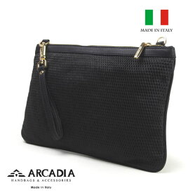 レディースバッグ イタリア製 牛革 3WAY クラッチショルダーバッグ ARCADIA アルカディア Art.319 NERO ブラック