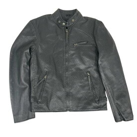 Mo-LAWZ パンチング シングルライダースジャケット メンズ 本革 ラム革 メッシュ 革ジャン レザージャケット ブラック ホワイト 黒 白 春 夏 mlrj0111p M/L/LL/3L/4L/5L