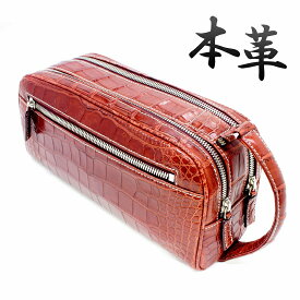 クロコダイル メンズ 本革 セカンドバッグ ハンドバッグ tb68br