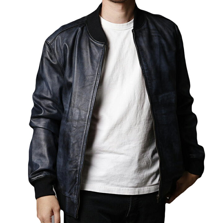 楽天市場】革ジャン メンズ MA-1 本革 ライダースジャケット レザー  