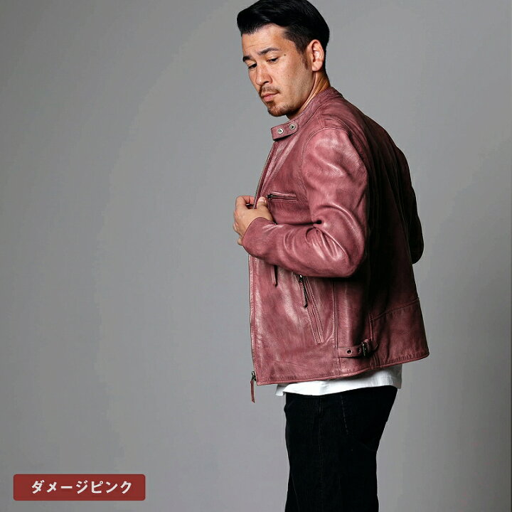 楽天市場】Mo-LAWS シングルライダースジャケット メンズ 本革 