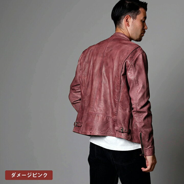 楽天市場】Mo-LAWS シングルライダースジャケット メンズ 本革 