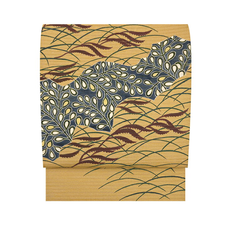 楽天市場】久呂田明功ススキに野葡萄の模様東京友禅 絽縮緬名古屋帯  