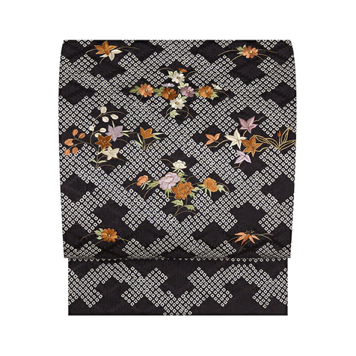 楽天市場】疋田絞りに手刺繍お花の模様 名古屋帯【未着用品】 : 銀座  