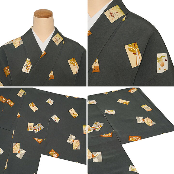 楽天市場】志ま亀絵札の模様散し小紋 袷着物【中古】 : 銀座かわの屋
