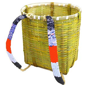 背負いカゴ 丸型ワイド(小) 山菜採り キノコ採り 収穫 農産物 道具入れ 籠