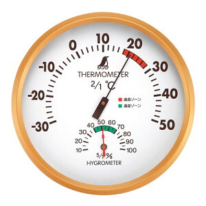 温湿度計 F 丸型 15cm シンワ測定 温度